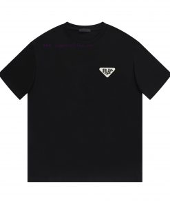 PRADA PRADANew Triangular Embroidered Short Sleeved T-shirt ®*Customized 280g All Cotton Fabric j6c3i507