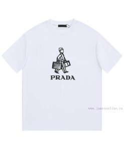 PRADA PRADANew Classic Handbag Short Sleeved T-shirt ®*Customized 280g All Cotton Fabric Soft A vtkf1j88