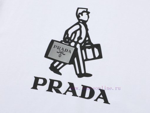 PRADA PRADANew Classic Handbag Short Sleeved T-shirt ®*Customized 280g All Cotton Fabric Soft A vtkf1j88 - Image 5