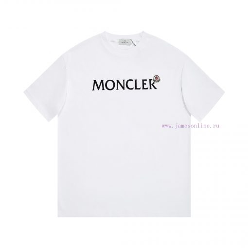 MONCLER Mask MouthPlush Print+Zhangzai Short Sleeved T-shirt ®*Customized 280g All Cotton Fabri 8frxt83j - Image 2