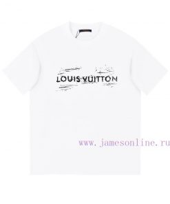 LV's HomeNew Printed Short Sleeved T-shirt ®*Customized 280g All Cotton Fabric Soft And Skin Fr j08tdf9n