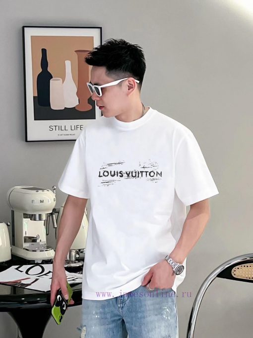 LV's HomeNew Printed Short Sleeved T-shirt ®*Customized 280g All Cotton Fabric Soft And Skin Fr j08tdf9n - Image 10