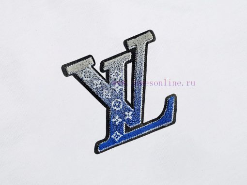 LV's HomeNew Embroidered Short Sleeved T-shirt ®*Customized 280g All Cotton Fabric Soft And Ski k7l4ueyd - Image 3