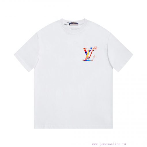 LV's HomeNew Printed Short Sleeved T-shirt ®*Customized 280g All Cotton Fabric Soft And Skin Fr lfkcu1cc - Image 2
