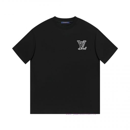 LV's HomeNew Embroidered Short Sleeved T-shirt ®*Customized 280g All Cotton Fabric Soft And Ski m3qu5tyk - Image 2