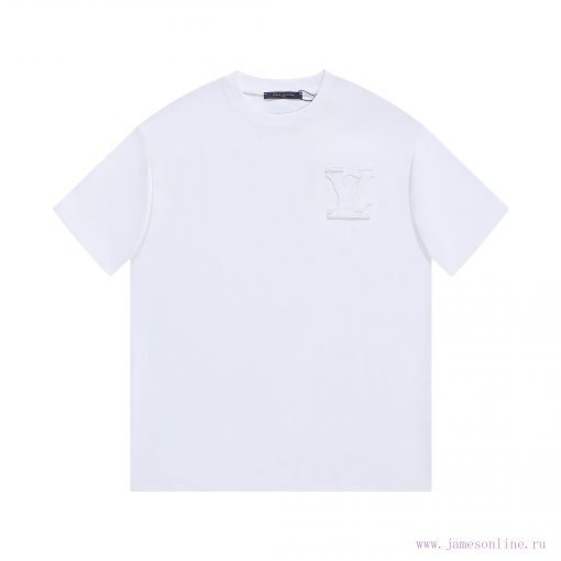 LV's HomeNew Embroidered Hand Cut Short Sleeved T-shirt ®*Customized 2 Grams Of All Cotton Fabr x1yzyv1m
