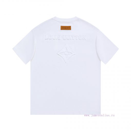 LV's HomeNew Embroidered Hand Cut Short Sleeved T-shirt ®*Customized 2 Grams Of All Cotton Fabr x1yzyv1m - Image 3