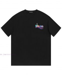 Balenciaga Balenciaga Short Sleeved Shirt-Adopting Double Yarn Pure Cotton 280g Paris Tower Col axhizayi