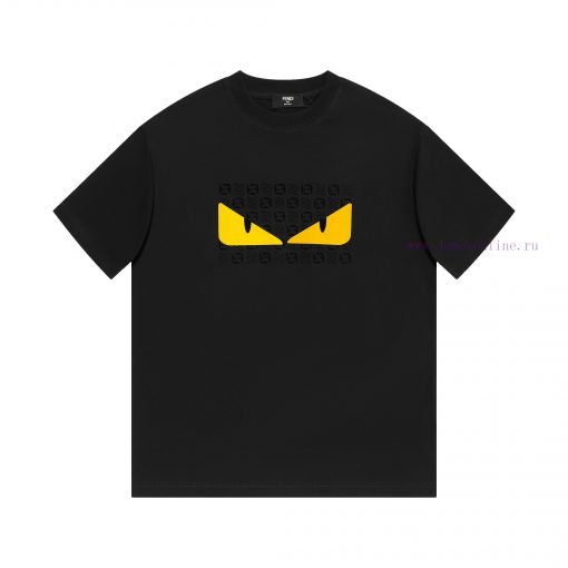 FENDI Monster Devil's Eye-Adopting Double Yarn Pure Cotton 280g Short Sleeves The Fabric Color mqfi3ldw
