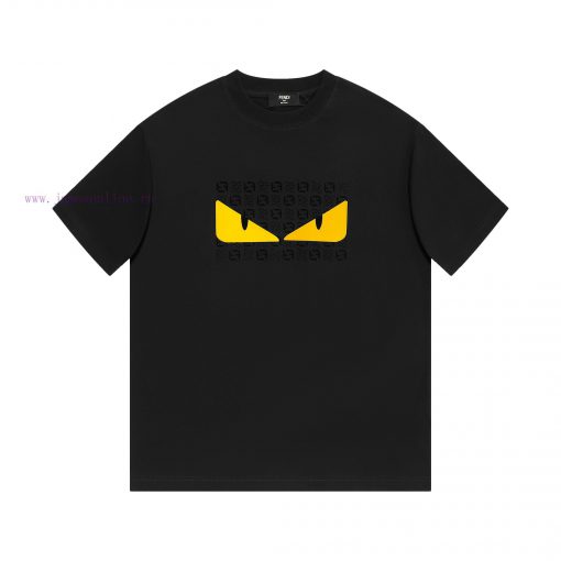 FENDI Monster Devil's Eye-Adopting Double Yarn Pure Cotton 280g Short Sleeves The Fabric Color mqfi3ldw - Image 2