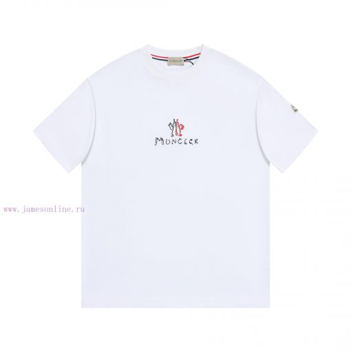 MOC25SS Spring And Summer New Plain Knitted Cotton Round Neck Short Tee Unisex Towel Embroidere 78ye7bae