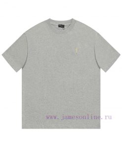 Saint Laurent/Saint Laurent 25ss YSL Logo Embroidered Short Sleeved ShirtCustomized Obsidian Do tp0x79ff