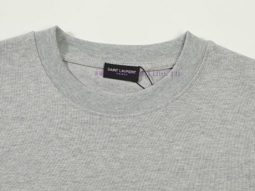 Saint Laurent/Saint Laurent 25ss YSL Logo Embroidered Short Sleeved ShirtCustomized Obsidian Do tp0x79ff - Image 4