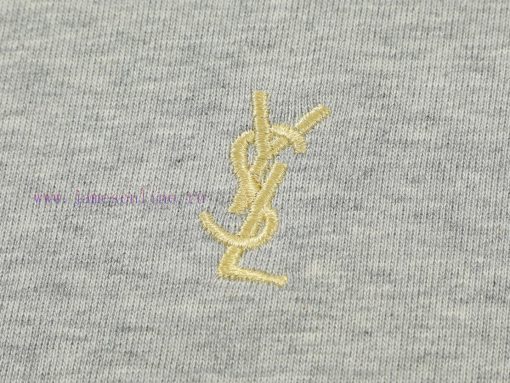 Saint Laurent/Saint Laurent 25ss YSL Logo Embroidered Short Sleeved ShirtCustomized Obsidian Do tp0x79ff - Image 5
