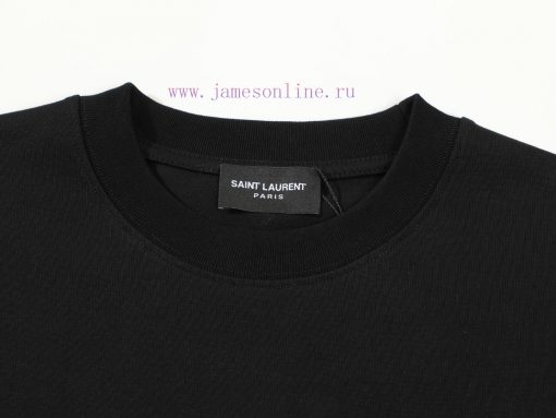 Saint Laurent/Saint Laurent 25ss YSL Logo Embroidered Short Sleeved ShirtCustomized Obsidian Do 1y76rzdh - Image 4