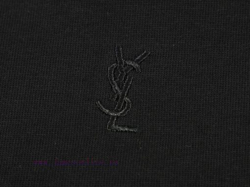 Saint Laurent/Saint Laurent 25ss YSL Logo Embroidered Short Sleeved ShirtCustomized Obsidian Do 1y76rzdh - Image 5