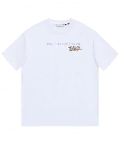 DIOR DiorEmbroidered Snake Letter Short Sleeved T-shirt ®*Customized 280g All Cotton Fabric Sof j45tiymy