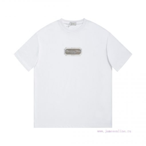 DIOR DiorEmbroidered Letter Short Sleeved T-shirt ®*Customized 280g All Cotton Fabric Soft And 7wc28tlq