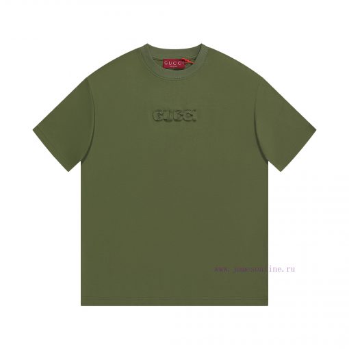 Gucci GucciLOGO Embroidery Sticker Handmade Letter Cutting Short Sleeved T-shirt ®*Customized 2 29chryhc - Image 2