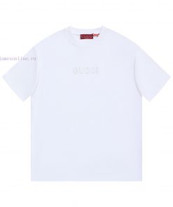 Gucci GucciLOGO Embroidery Sticker Handmade Letter Cutting Short Sleeved T-shirt ®*Customized 2 qo4orrfx