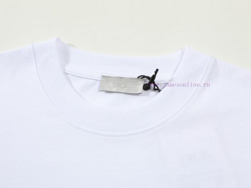 DIOR DiorEmbroidered Snake Letter Short Sleeved T-shirt ®*Customized 280g All Cotton Fabric Sof j45tiymy - Image 4