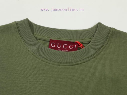 Gucci GucciLOGO Embroidery Sticker Handmade Letter Cutting Short Sleeved T-shirt ®*Customized 2 29chryhc - Image 4