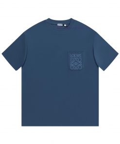 LOEWE Luo YiweiNew Pocket Embroidered Short Sleeved T-shirt ®*Customized 280g All Cotton Fabric j9uestuw