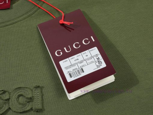 Gucci GucciLOGO Embroidery Sticker Handmade Letter Cutting Short Sleeved T-shirt ®*Customized 2 29chryhc - Image 6