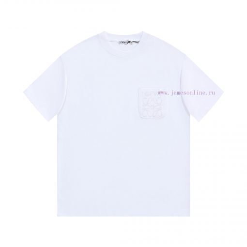 LOEWE Luo YiweiNew Pocket Embroidered Short Sleeved T-shirt ®*Customized 280g All Cotton Fabric u3iw8ipa