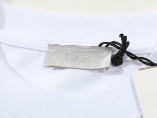 DIOR DiorEmbroidered Snake Letter Short Sleeved T-shirt ®*Customized 280g All Cotton Fabric Sof j45tiymy - Image 7