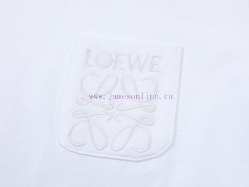 LOEWE Luo YiweiNew Pocket Embroidered Short Sleeved T-shirt ®*Customized 280g All Cotton Fabric u3iw8ipa - Image 5