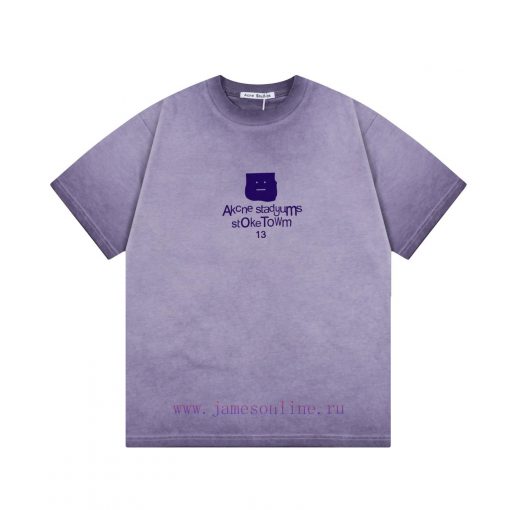 High Quality Acne25ss New Stir Fried Color Distressed Short Sleeved ShirtThe Fabric Is Made Of 1peru4v3