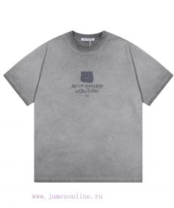 High Quality Acne25ss New Stir Fried Color Distressed Short Sleeved ShirtThe Fabric Is Made Of fxpyf95r