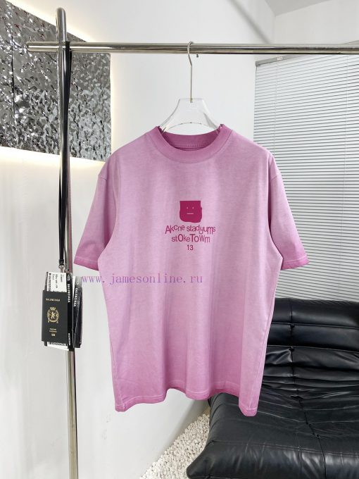 High Quality Acne25ss New Stir Fried Color Distressed Short Sleeved ShirtThe Fabric Is Made Of v0dku9f3 - Image 2