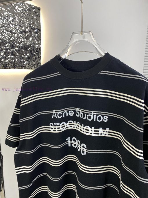 High Quality Acne 25ss New Striped Short Sleeved T-shirtThe Fabric Is Made Of High-quality Prec 5drx0mzs - Image 6