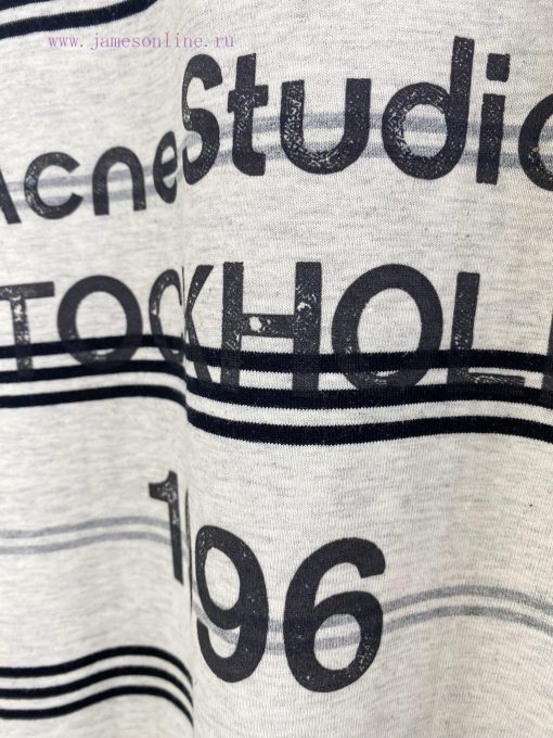 High Quality Acne 25ss New Striped Short Sleeved T-shirtThe Fabric Is Made Of High-quality Prec aty77ug1 - Image 7
