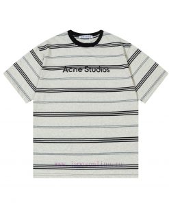 High Quality Acne 25ss New Striped Short Sleeved T-shirtThe Fabric Is Made Of High-quality Prec 4wxj6uwg