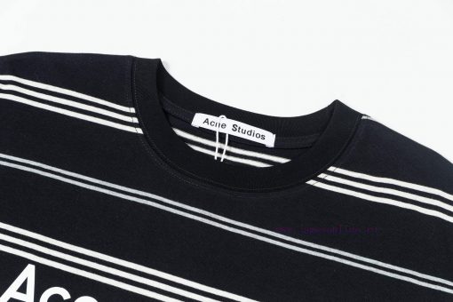 High Quality Acne 25ss New Striped Short Sleeved T-shirtThe Fabric Is Made Of High-quality Prec kohqlzl9 - Image 4