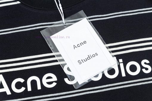High Quality Acne 25ss New Striped Short Sleeved T-shirtThe Fabric Is Made Of High-quality Prec kohqlzl9 - Image 5