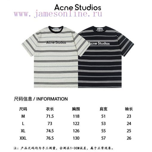 High Quality Acne 25ss New Striped Short Sleeved T-shirtThe Fabric Is Made Of High-quality Prec kohqlzl9 - Image 10