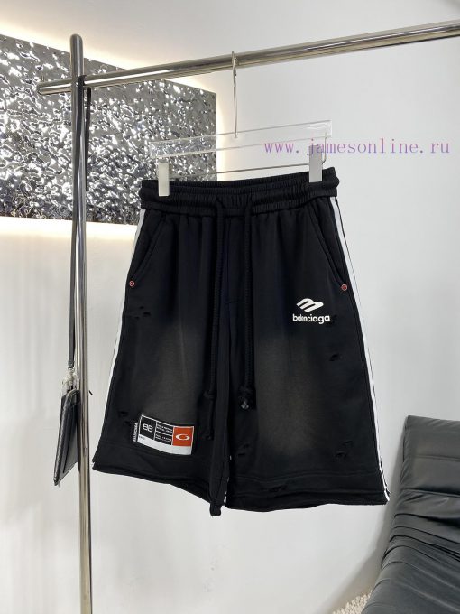 High Quality Balenciaga Paris 25ss Spring And Summer New Shorts Spray Color Abrasion Designer S 6c8tjq1y - Image 4