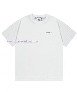 High Quality Margiela 25ss New Folding And Splicing Checkered Short Sleeved ShirtThe Fabric Is u0u43tcr
