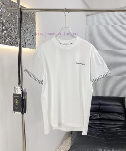 High Quality Margiela 25ss New Folding And Splicing Checkered Short Sleeved ShirtThe Fabric Is qg10x6ib