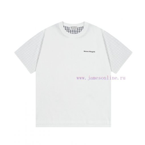 High Quality Margiela 25ss New Folding And Splicing Checkered Short Sleeved ShirtThe Fabric Is u0u43tcr - Image 2