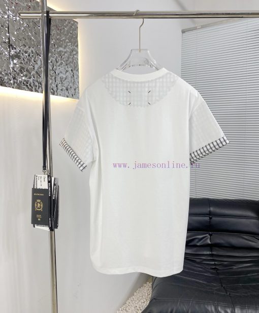 High Quality Margiela 25ss New Folding And Splicing Checkered Short Sleeved ShirtThe Fabric Is qg10x6ib - Image 3