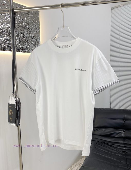 High Quality Margiela 25ss New Folding And Splicing Checkered Short Sleeved ShirtThe Fabric Is qg10x6ib - Image 4