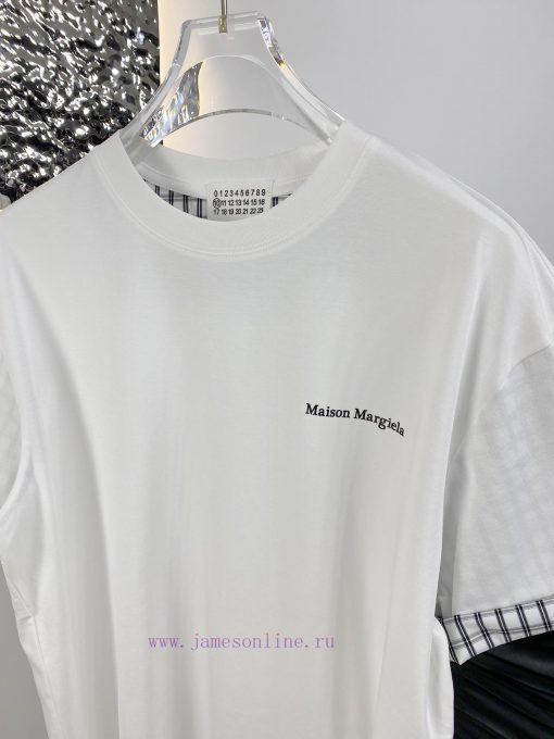 High Quality Margiela 25ss New Folding And Splicing Checkered Short Sleeved ShirtThe Fabric Is qg10x6ib - Image 5