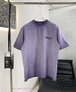 High Quality Balenciaga Paris 25ss New Stir Fried Color Distressed Short Sleeved ShirtThe Fabri xbjvzb0v