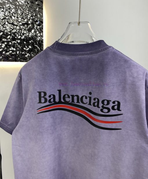 High Quality Balenciaga Paris 25ss New Stir Fried Color Distressed Short Sleeved ShirtThe Fabri xbjvzb0v - Image 6
