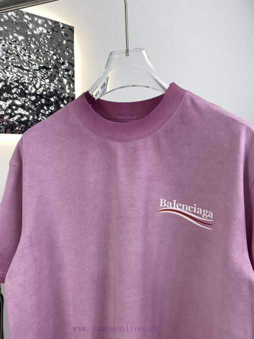 High Quality Balenciaga Paris 25ss New Stir Fried Color Distressed Short Sleeved ShirtThe Fabri qcu80ah4 - Image 5